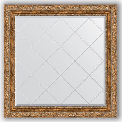 Зеркало Evoform Exclusive-G 850x850 с гравировкой, в багетной раме 85мм, виньетка античная бронза BY 4316
