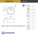 Кухонная мойка Omoikiri Yasugata 48R-BL, круглая, гранит, чёрный 4993130