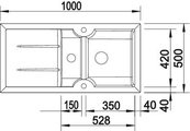BLANCO IDESSA 6 S Схема с размерами: вид сверху