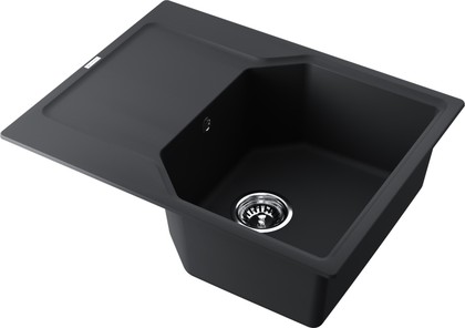 Кухонная мойка Omoikiri Yonaka 65-BL, с крылом, чёрный 4993348