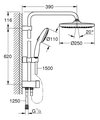 Душевая система Grohe Tempesta System 250 Flex с переключателем потоков, хром 26980001