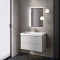 Тумба с умывальником AQUAme S1 80, подвесная, белый глянец AQM900180WH+1017000800001