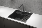 Кухонная мойка Granula Kitchen Space KS-6051, 600x510, накладная, нержавеющая сталь, Чёрный матовый 6051, ЧЕРНЫЙ МАТОВЫЙ