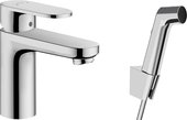 Смеситель для раковины Hansgrohe Vernis Blend 100, с гигиеническим душем, хром 71215000