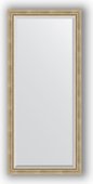 Зеркало Evoform Exclusive 730x1630 с фацетом, в багетной раме 70мм, состаренное серебро с плетением BY 1202
