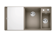 Кухонная мойка Blanco Axia III 6S, клапан-автомат, доска из белого стекла, чаша справа, серый беж 523480
