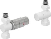 Автоматический терморегулятор Сунержа прямой G1/2"НРxG3/4"НГ, набор, матовый белый - сталь 30-1420-6205