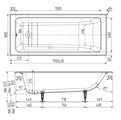 Ванна чугунная Wotte Line 1700х800х392 Line 1700x800