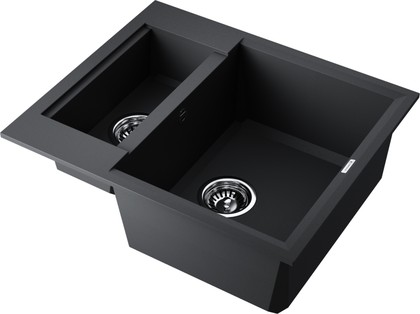 Кухонная мойка Omoikiri Sakaime 60-2-BL, две чаши, оборачиваемая, чёрный 4993908