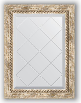 Зеркало Evoform Exclusive-G 530x710 с фацетом и гравировкой, в багетной раме 70мм, прованс с плетением BY 4005