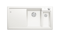 Кухонная мойка Blanco Axon II 6S, доска из серебристого стекла, чаша справа, клапан-автомат, белый 524137