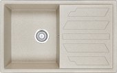 Кухонная мойка Granula 8002, 800x500, накладная, с крылом, кварц, Пирит 8002, ПИРИТ
