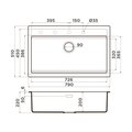 Кухонная мойка Omoikiri Kitagawa 79-LB-GB, Artceramic, графит 4993996
