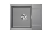 Кухонная мойка Granula Estetica ES-6202, 620x500, с крылом, кварц, Алюминиум 6202, АЛЮМИНИУМ