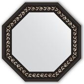 Зеркало Evoform Octagon 650x650 в багетной раме 81мм, чёрный ардеко BY 3767