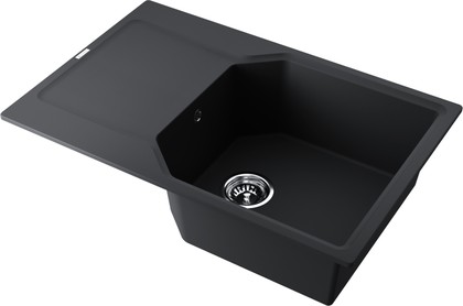 Кухонная мойка Omoikiri Yonaka 78-LB-BL, с крылом, чёрный 4993341