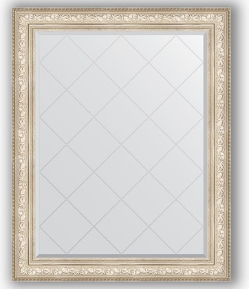 Зеркало Evoform Exclusive-G 1000x1250 с гравировкой, в багетной раме 109мм, виньетка серебро BY 4383