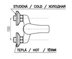 Смеситель для душа RAV Slezak Mississippi с лейкой, поворотный держатель, хром MS080.5/2