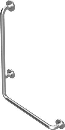 Поручень для душа Bemeta Help 890, настенный, левый, с крышками, матовая сталь 301112042