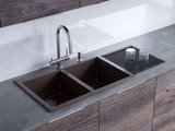 Кухонная мойка Omoikiri Bosen 80-2 DC, две чаши, тёмный шоколад 4993840