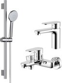 Набор смесителей для ванны Aquatek Ника, с душевым гарнитуром, хром AQ1830CR