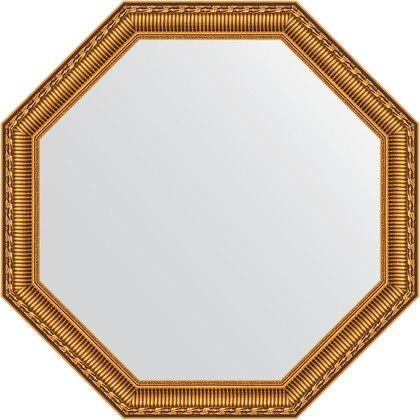 Зеркало Evoform Octagon 650x650 в багетной раме 61мм, золотой акведук BY 3984