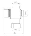 Переключатель для душевой штанги RAV Slezak, головной душ/лейка, квадратный, хром MD0682