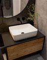Смеситель для раковины AQUAme Siena, настенный, чёрный матовый AQM6215MB