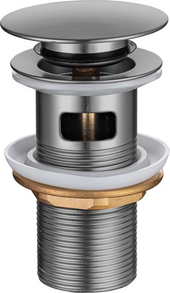 Cливной набор Aquatek Push-open для раковин с переливом, оружейная сталь AQ6001BGM