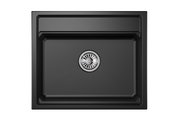 Кухонная мойка Granula Kitchen Space KS-6003, 600x510, накладная, кварц, Шварц (чёрный металлик) 6003, ШВАРЦ