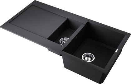 Кухонная мойка Omoikiri Sakaime 100-2-BL, две чаши, чёрный 4993892