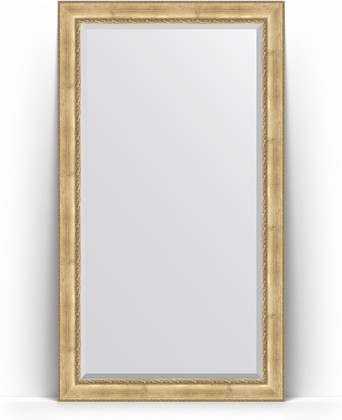 Зеркало Evoform Exclusive Floor 1170x2070 пристенное напольное, с фацетом, в багетной раме 120мм, состаренное серебро с орнаментом BY 6178
