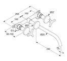 Смеситель для раковины Kludi Nova Fonte Déco 240, на 3 отверстия, хром 201460539