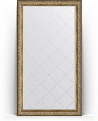 Зеркало Evoform Exclusive-G Floor 1150x2050 пристенное напольное, с гравировкой, в багетной раме 109мм, виньетка античная бронза BY 6375