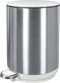 Ведро с педалью Kleine Wolke Elegance Weiss, 5л, d20.4, h30.2, сталь, серебро, белый 8486100858