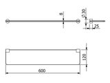 Полка стеклянная Kludi Vela R 600, белый матовый 5897353