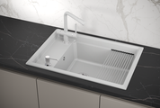 Кухонная мойка Granula Kitchen Space KS-7305, 730x510, накладная, кварц, Арктик 7305, АРКТИК