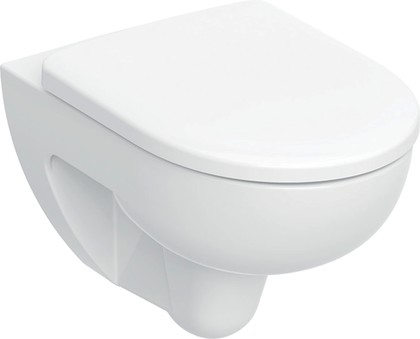 Унитаз подвесной Geberit Renova Rimfree, без ободка, с быстросъёмным сиденьем QuickRelease, белый 500.801.00.1
