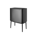 Мусорный бак Brabantia Bo Touch Bin 11+23л, двухсекционный, тёмно-серый 233548