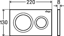Смывная клавиша для унитаза Viega Prevista Visign for Style 20 двойной смыв, хром 773779