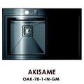 Кухонная мойка Omoikiri Akisame 78-IN-GM-L, чаша слева, воронёная сталь OAK-78-IN-GM