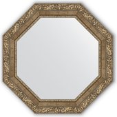 Зеркало Evoform Octagon 654x654 в багетной раме 85мм, виньетка античная латунь BY 3782