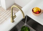 Смеситель для кухни Aquatek Европа С-излив, шлифованное золото AQ1382BG