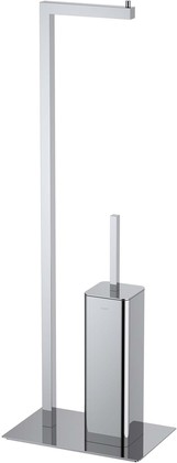 Стойка для туалета Aquatek Либра напольная, держатель туалетной бумаги с ёршиком, хром AQ4331CR