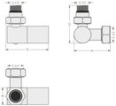 Вентиль Сунержа 3D левый Цилиндр G1/2"НРxG3/4"НГ, матовый чёрный 31-1402-1234