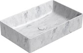 Раковина GSI AltaCeramica 600x370, накладная, прямоугольная, без перелива, без отверстия под смеситель, под мрамор Marbled white AC30835