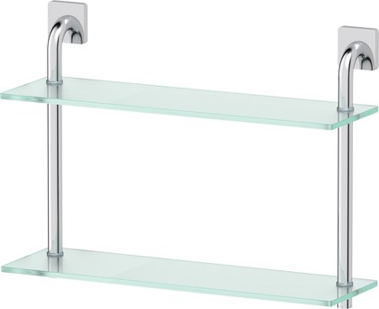 Полка для ванной Ellux Avantgarde 2-х уровневая 50см, хром, стекло AVA 036