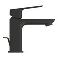 Смеситель для раковины Grohe Cubeo S-Size, рычажный донный клапан, матовый чёрный 1016942430