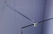 Душевая перегородка Aquatek Walk in с держателем 1200x2000, стекло прозрачное с матовой полосой 8мм, профиль чёрный AQ.WI.120.3BL