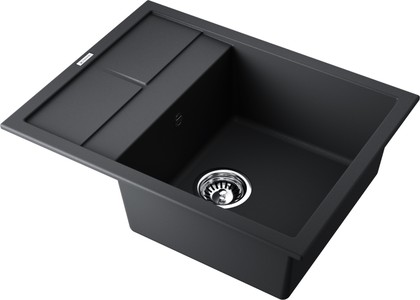 Кухонная мойка Omoikiri Sumi 65-BL с крылом, оборачиваемая, Tetogranit, чёрный 4993670